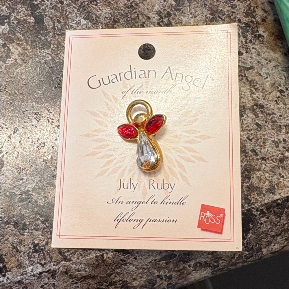 Russ Ruby Red and Gold Angel Pendant